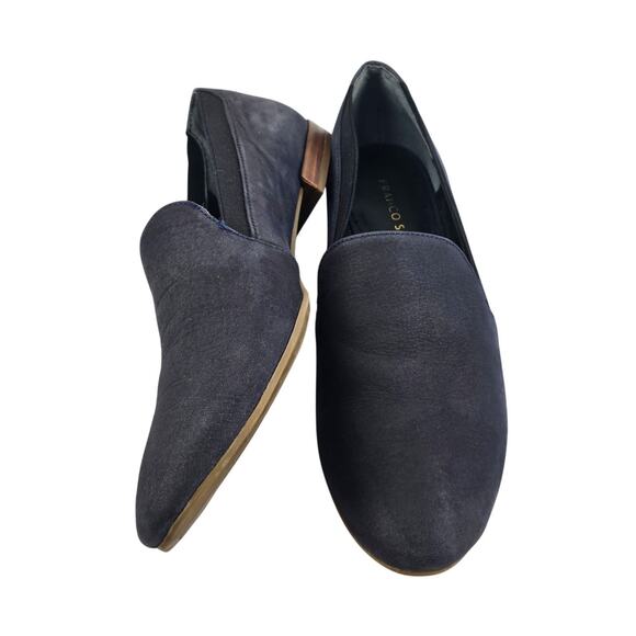 FRANCO SARTO WOMEN'S SMOKING SLIPPERS – SENATE BLUE – SIZE 8 – SUEDE WITH GORING - Picture 1 of 10